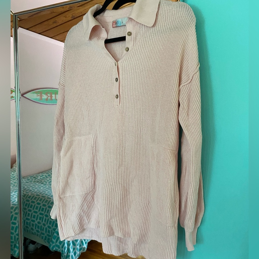 Free people pink knit dress cover up size XS worn once